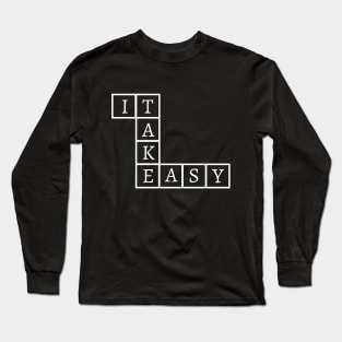 Take It Easy Crossword Long Sleeve T-Shirt